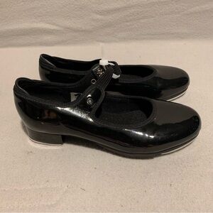 Bloch Techno Tap Shoes Girls Size 1 Black Shiny Heels